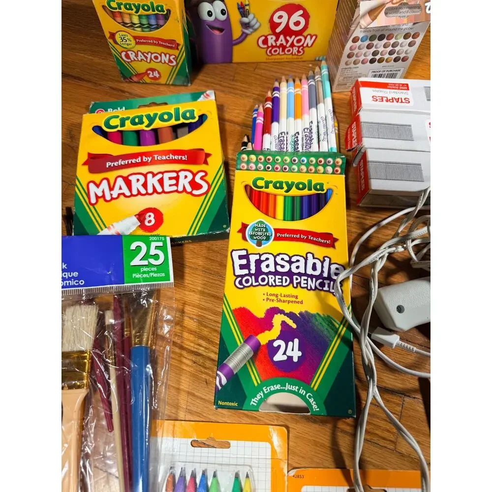 Large Kids Art Supplies Bundle – Crayola, Paints, Pencils, Markers, Glue Gun, Sc
